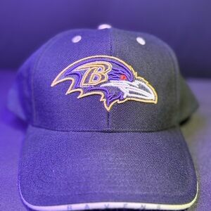 NFL Baltimore Ravens Black and Purple Adjustable Cap Stitched on Logo NWT